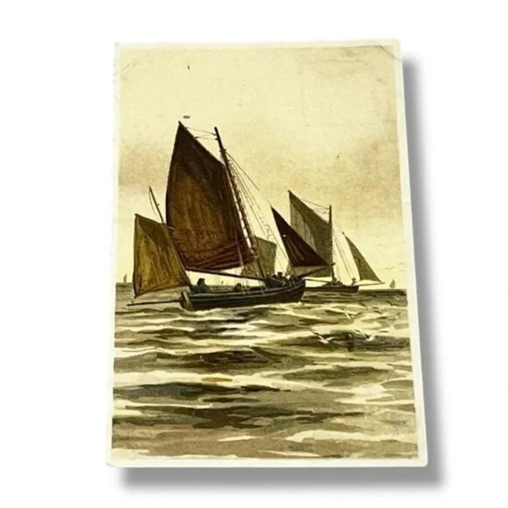 Postcard Sailboats Art Sea Nautical c1911 Divided Back Card C288